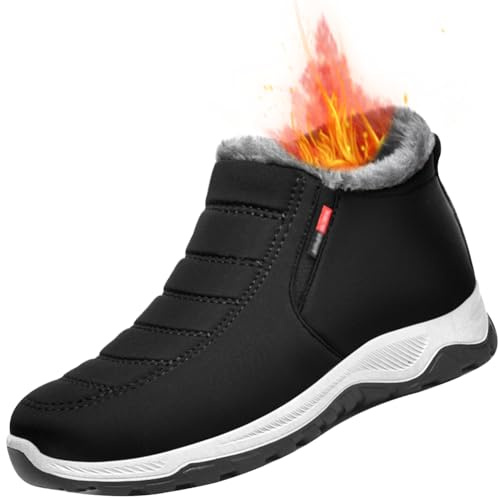 AZMAHT Pantofole Diabetici Donna Lana Caldo Inverno Scarpe Ortopediche Terapeutiche per Diabetici Piatte comode Sportive Ortopediche per diabetici,Nero,39/245mm