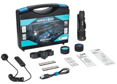 OLIGHT Wiederaufladbare LED-Taschenlampe + Warrior X 4 Jagdset, 2600 Lumen, Reichweite 630 Meter