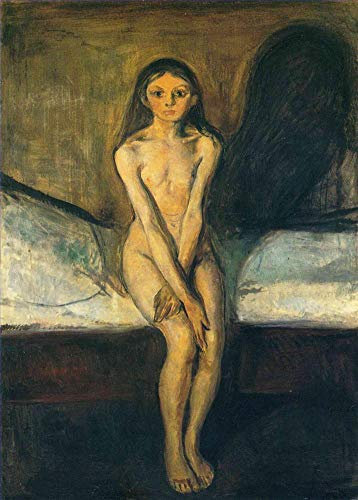 Toperfect 9 berühmte Gemälde, Pubertät 1894 Edvard Akt, Handgefertigte Ölkunst auf Leinwand –07, €50-2000 Handgemalt von Lehrern der Kunstakademien