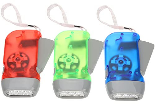 POPETPOP 3 Pièces Lumière De Secours Presse À Main Lampe Torche D'Urgence À Remonter Petite Squeeze Power Light Lanternes De Survie Portables