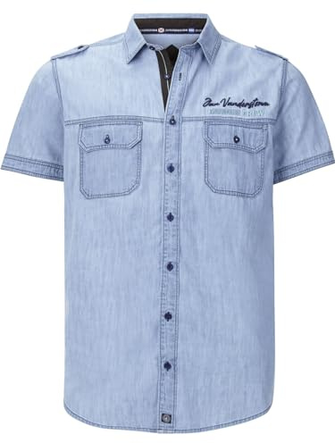 Jan Vanderstorm Lorensius jeansskjorta för herr, Färg: blå, 4XL Stor
