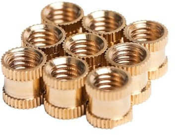 Einpressmuttern 6-100 Stück Messingeinsatz-Heißschmelzmuttern, Heißschmelz-Rändelgewinde-Einspritzmuttereinsätze M1 M1,2 M1,4 M1,6 M1,7 M2 M2,5 M3 M4 M5 M6 M8, alle Größen(L2.5mm,M1.6(OD 2.5mm)100Pcs)