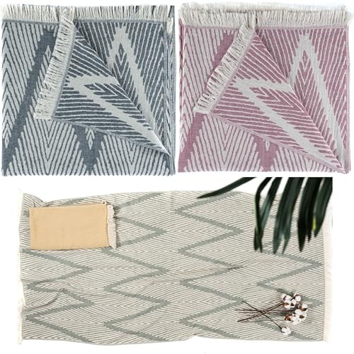 Arty, set da 3 teli da hammam, asciugamano da bagno, asciugamano da bagno, asciugamano da viaggio, doppio strato, 100% cotone, Oeko-TEX, ad asciugatura rapida, leggero, unisex, morbidi, 170 x 90 cm