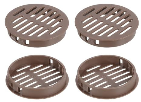 QUARKZMAN 16Pcs Grille de Ventilation Ronde en Plastique, Diamètre Encastrement 60mm Hauteur 11.3mm Grille d'aération, Bouches d'aération pour Armoire Plafond Mur Fenêtre Radiateur, Brun