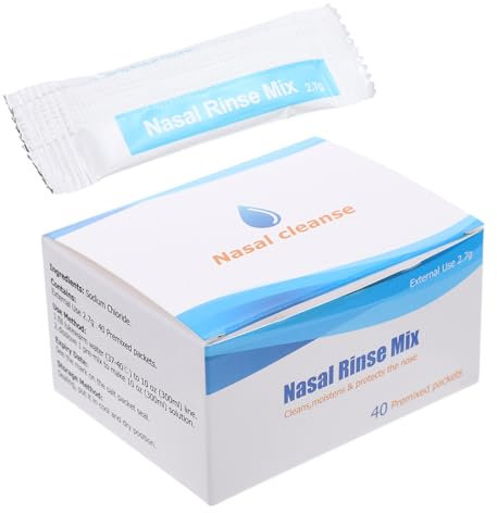 Ipetboom Paquete De Sal Para Lavado Nasal 2,7 g x 40 Sobres Solución Salina Fisiológica Disolución Rápida Uso Adulto y Niño Limpieza Nasal Cotidiana Sin Irritación Transporte Fácil Hogar y Exterior
