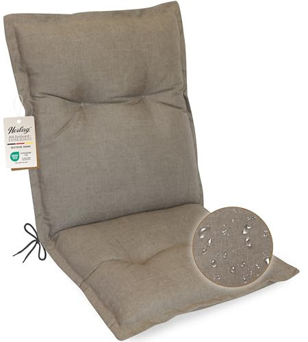 Herlag Niedriglehner-Gartenstuhlauflage AVA Sun-Guard 103x50x9cm | Extra Dicke Sitzauflage 9 cm | Niederlehner-Polsterauflage mit Deluxe-Komfort | Öko Tex 100 | 1 Polster | Taupe