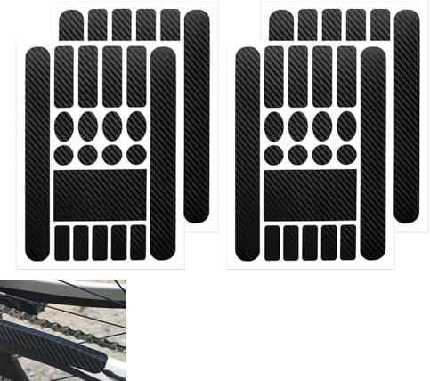 WLICCHS 4 pellicole protettive per telaio per bicicletta, in carbonio, per montanti, MTB, e-bike (protezione per vernice, antigraffio)