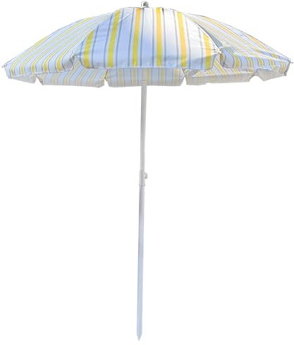 Parasol Rayé 160 cm, Protection UV, Parasol de Plage pour Balcon, Jardin, Cour, Pelouse