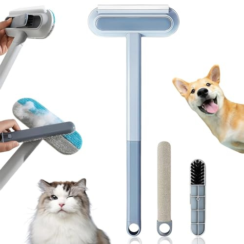 3 In 1 Pet Hair Remover, Doppelseitige Tierhaarentferner Bürste, Multifunktional Fusselbürste Tierhaare, Einfache Bedienung Geeignet Für Die Reinigung Von Sofas Kratzplatten Kleidung Und Teppichen