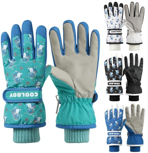 Comfoex Kids Winter Ski Snow Gloves Warm Waterproof Cold Weather Snowboard Thermal Windproof Gloves for Boys Girls 4-12 Years Old