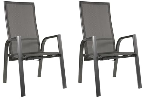 Gardissimo 2 x Hochlehner Gartensessel Bern, Aluminium rostfrei anthrazit
