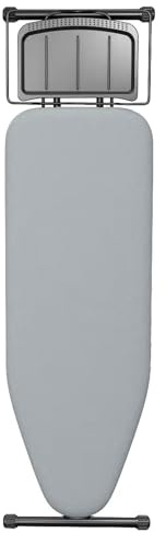 Hazeatte Bügelbrett 159 x 46 cm Volle Größe mit Bügeleisenablage, für Dampfbügeleisen geeignet, Stabile Gestell, Bequeme Lagerung, Ironing Board Grau