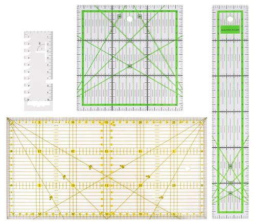4 Piezas Reglas de Patchwork 15x15cm/15x30cm/5.5x30cm/11.5x4cm