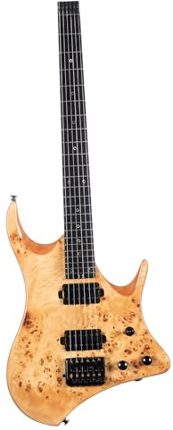 Anfänger Elektrische Gitarre Kopfloser Humbucker Tonabnehmer Für Jazz E Gitarre Geeignet Für Anfänger Und Erwachsene Für Üben Des Spielens(Natural Wood)