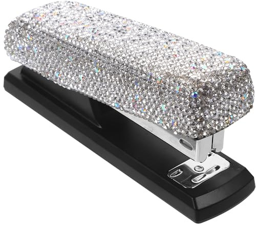Ciieeo Grapadora de Gemas de Imitación Color Claro, Metálica y Compacta, Grapadora Manual para Oficina y Aula, Herramienta Multifunción para Encuadernar Papeles en Escritorio