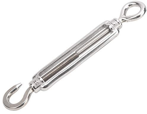 Cocoarm Trådspännare 304 Rostfritt Stål Spännanordning för öppen Kropp M6 10-pack Justerbar 150 Mm Längd 100 Kg Kapacitet för Kabelspänning Räcke Farm Marine Use