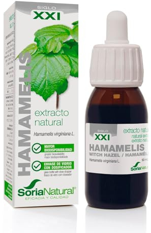 Soria Natural Hamamelis Extracto en Gotas – Favorece la circulación – Contribuye a mejorar la circulación sanguínea - 100% Natural – Acción Antiinflamatoria - Frasco de 50 ml.