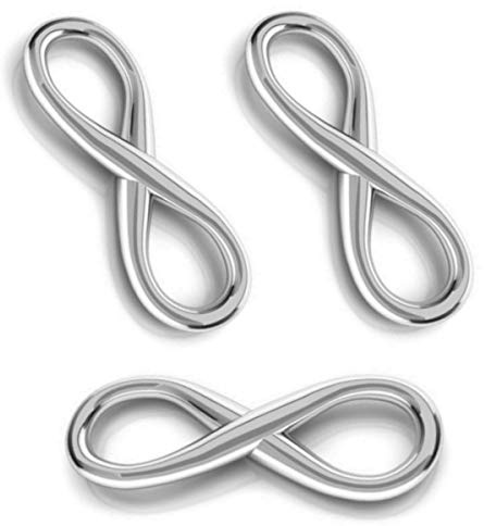 My-Bead 3 Stück Anhänger INFINITY Unendlichkeit 16.5mm 925 Sterling Silber Verbinder Armbänder Halsketten Juweliers- Qualität DIY