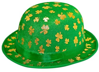 Widmann St. Patrick’s Day Shamrock Hat – Green Clover Melon Hat for Adults – Fancy Dress Leprechaun Hat & St Patricks Day Accessories