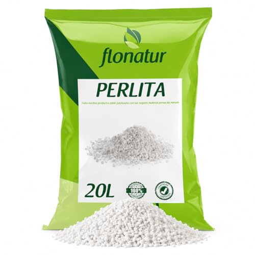 Perlita, Mineral para Mezclar con sustrato, válido para Cualquier Cultivo, Formato en Saco (20L)