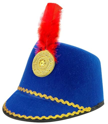 W WIDMANN MILANO Party Fashion - Majorette Hut Kinder | Aus Filz mit Feder und Ziermedaille, für Funkenmariechen, Gardetanz, Karneval, Mottoparty