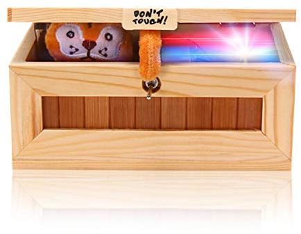 Maijia Boîte en Bois Inutile, Laissez-Moi Seul, boîte électronique USB, ne touchez Pas Le Cadeau de Jouet de Tigre avec la lumière