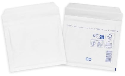 smiley pack Luftpolstertaschen Größe CD Weiß 200 x 175 mm 400 Stück | Gepolsterte Versandtaschen mit Selbstklebeverschluss für CD und DVD Versand