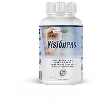 Visión PRO | Tratamiento Ocular Integral | Luteína, Ginkgo, Coenzima Q10, Mirtilo, Zeazantina, Astaxantina, Vitamina C | Refuerza la salud ocular, mejora la visión, combate el cansancio visual | 60U.