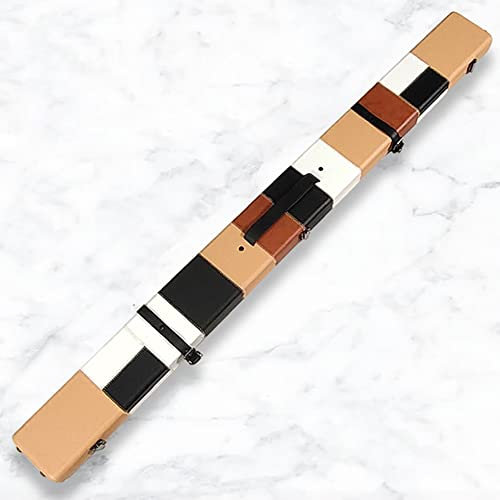 FLORE Pool Queue Tasche, Hartschalen-Koffer, Leder Billard Queuekoffer Tragetasche, Portable Billard Queue Tasche Für 3/4 Snooker Billard Stick Rod(Brown)