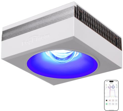 PopBloom RL90 WiFi luz led Acuario Marino, lampara Acuarios Pantalla led Acuario Coral, Luces para acuarios (1 lámpara con kit para colgar)
