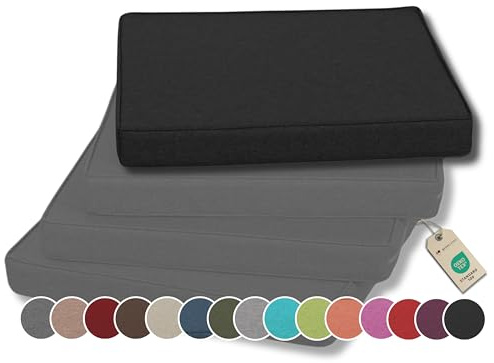 Gutekissen® Stuhlkissen Polsterauflage Auflage für Stühle/Bänke für Haus und Garten Sitzauflage Gartenkissen Sitzkissen viele Farben FK5 (40x40, Schwarz, 1)