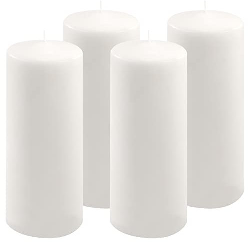 Stumpenkerze weiß Höhe 25 cm Ø 10 cm lange Brenndauer Rund-Kerze Säulenkerzen Kerzen-Deko Tafelkerzen Weihnachts-Kerzen Hochzeit Xmas (4)