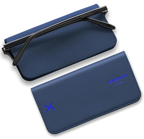 Lensrappa Luxury Slim Leather Glasses Case | Handmade Full-Grain Leather Eyewear Wrap with Magnetic Closure & Gift Box | Ultra-Slim Protective Case in 9 Elegant Colours