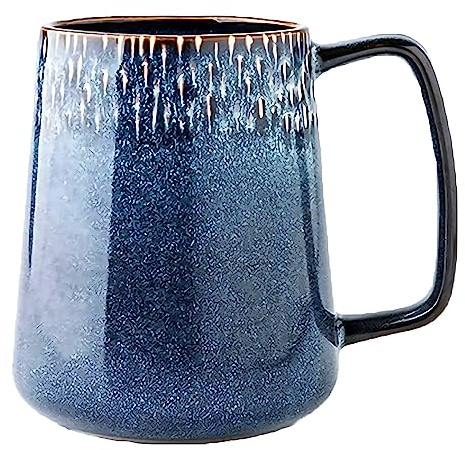 TuYines Taza de café grande, 700 ml, taza de café de cerámica, taza de gres, taza de capuchino, taza XXL, cuenco grande con asa, taza de café de porcelana, NO101
