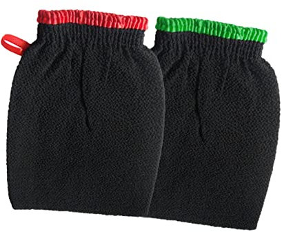 GLEAVI 2stücke Peeling-handschuh Für Bad Und Dusche Schrubberhandschuh Mit Kordel Maschinenwaschbar Einheitsgröße Für Junge Mädchen Frauen Und Männer