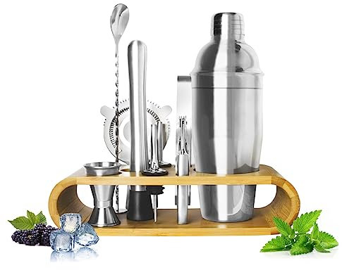 Sendez 11 TLG Cocktail Shaker Bar Set 700ml Cocktailset aus Edelstahl Barkeeper Cocktail Mixer