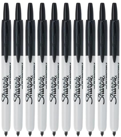 Sharpie einziehbare Permanentmarker | Feine Spitze | Schwarz | 10 zählen