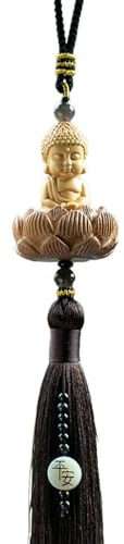 F Fityle Statue de Bouddha pour rétroviseur de Voiture, Pendentif décoratif Universel, Figurine de Bouddha, Ornement Suspendu de Voiture pour véhicules de, b