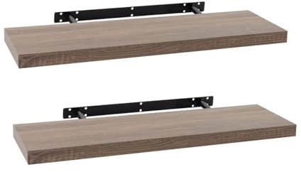 LOLAhome - Set de 2 Baldas Flotantes para Pared de Madera Natural de 80x23,5 cm. Estanterías de Pared Resistentes y Decorativas sin Agujeros Visibles para Salón, Cocina, Oficina o Dormitorio
