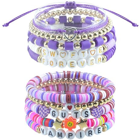 BDSHUNBF 2 Stück Album Inspiriertes Armband, Freundschaftsarmband, Bunte Freundschafts Armbänder Armband, Böhmen Stretch Armbänder, für Frauen Mädchen