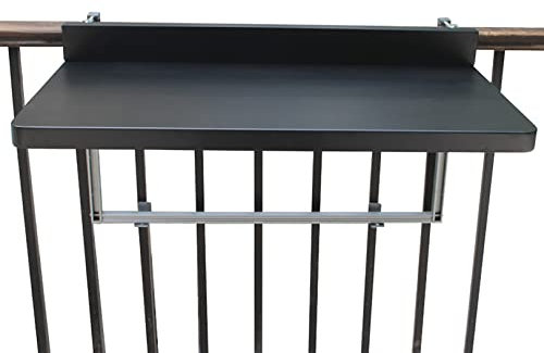 Utomhus fällbart balkongbord för uteplats pool justerbar höjd metall soffbord med hängande räcke bar vikbar laptop skrivbord växtstativ små di-alternativ