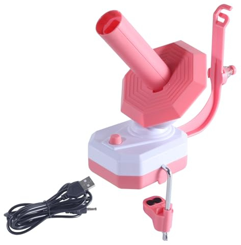 LetCart Avvolgitore Elettrico per Filati, Avvolgitori per Palline, Avvolgitore per Lana, Avvolgitore per Filati con Manico in Metallo, Comodo Avvolgitore a Sfera per Filati sul Tavolo (Rosa)