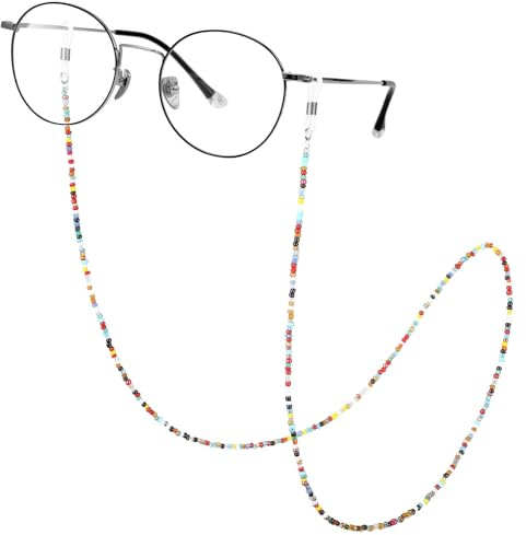 Garneck Elegante Brillenkette Perlen 2er-pack Brillenhalter Metall Brillenband Dekoratives Halsseil