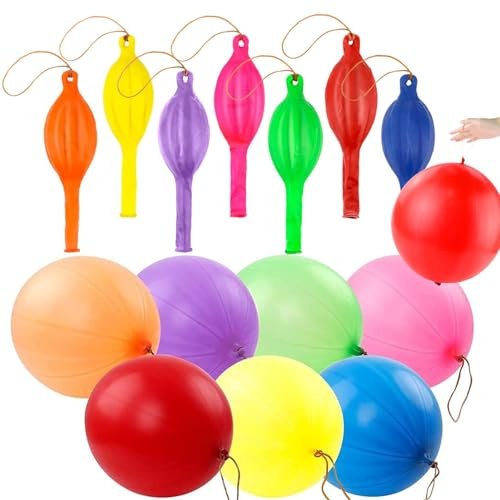 70 Punch Balloons for Party Bags, Punch Balloons, Easy to Inflate, Assorted Colours,Latex Material, Ideal for and Ideal for Party Bags, Games & Celebrations