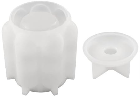 Moldes de silicona para hacer velas, reutilizables, antiadherentes, resistentes al calor, organizadores de joyas, tarro de almacenamiento, tarro de resina epoxi con tapa, recipiente de resina