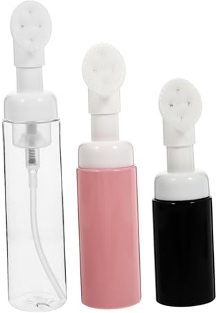 ELAYARD 3 pezzi Bottiglie Dispenser Schiumose Ricaricabili con Spazzola Trasparente Rosa per Lavaggio Shampoo Doccia Design e Facile Usare Versatile e