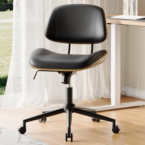 BERYTH Homeoffice Stuhl Medieval Modern Bürostuhl 360°Drehbar Höhenverstellbar Schreibtischstuhl, Schminkstuhl für Büro, Arbeitszimmer, Schlafzimmer bis 136 kg belastbar Schwarz