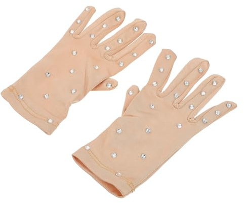 PENIKOKO Isdanshandskar för Kvinnor Elastiska Fiberhandskar med Halkfria Konståkningshandskar för Uppvisning och Perfekta för Figurskridskoåkning och Present