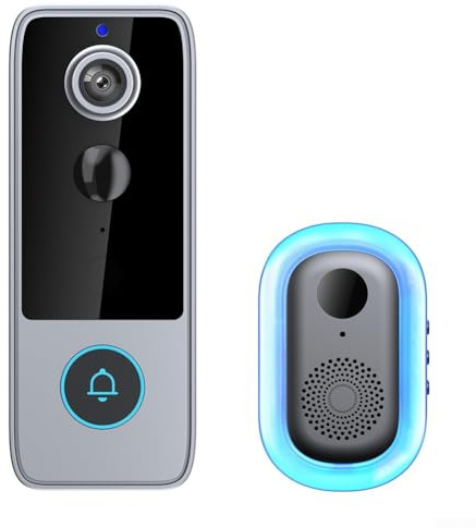 Sonnette WiFi intelligente avec vidéo HD 720p et audio bidirectionnel, caméra de sécurité étanche IP65 à vision nocturne pour Tuya, pour surveillance d'entrée à domicile