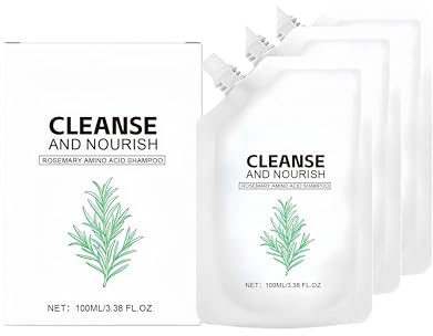 Rosmarin Shampoo mit Biotin für Frauen & Männer, Anti-Frizz Glanz Pflege für feines Haar, Tägliche Wellness Routine Haarpflege gegen Haarausfall für glänzendes & gesünderes Haar (3pc, 100ml)